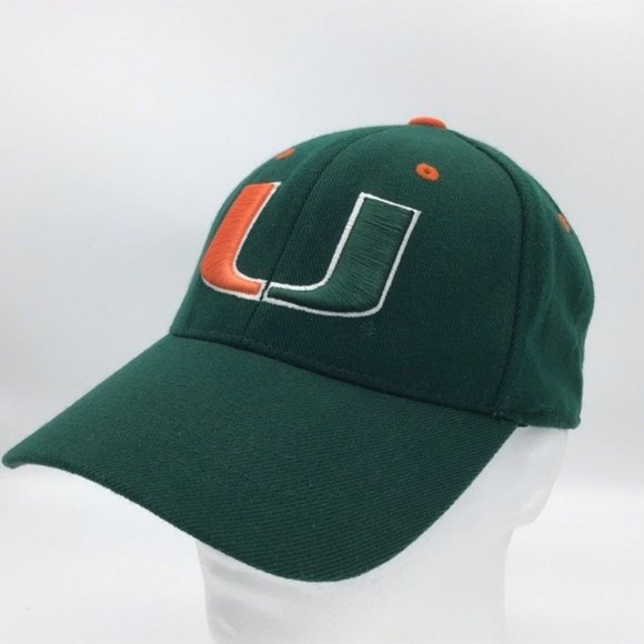 Miami UM Hurricanes green with Symbol Baseball Hat - Picture 1 of 6